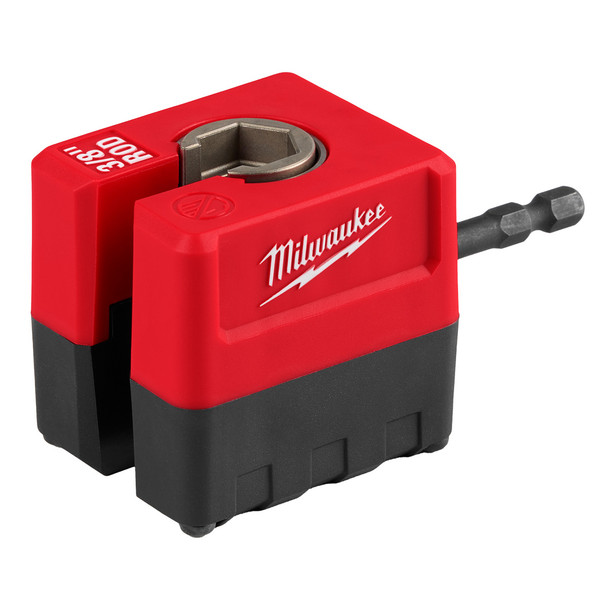 Milwaukee 48-32-2391 3/8 inch threaded rod nut runner with impact driver shank for fast nut installation.