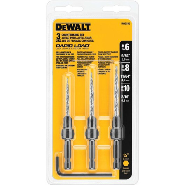 DeWalt  DW2535 3 Pc. Countersink Set (#6, #8, #10)