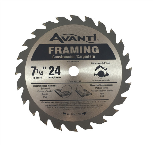 Avanti Carbide Blade 7 1/4" - 24 Teeth