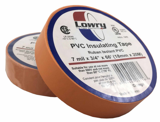 Lowry 145707570 Electrical Tape - Orange - 18mm x 20m