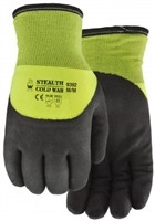 Watson 9392 Stealth Cold War winter gloves showing the heavy black nitrile coating and safety accents