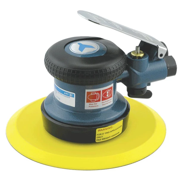 Jet 403212 6-inch dual action random orbit non-vacuum air sander designed for sanding, finishing, blending, and surface preparation applications.