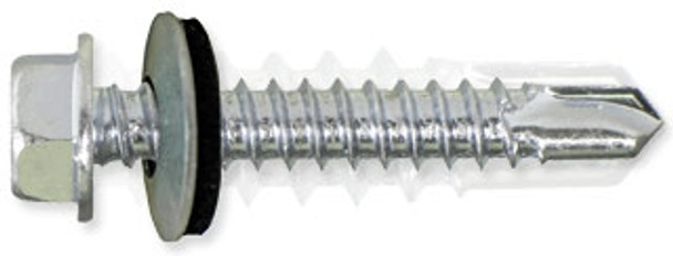 Ucan TRH 121BN Hex Washer Head with EPDM Washer #12-14 x 1" TEK Screw - Ruspro Coated