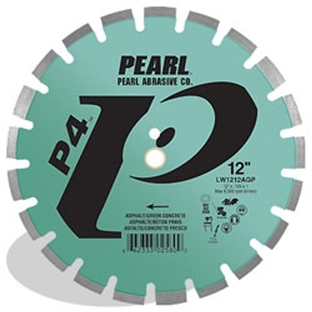Pearl Abrasive LW1412AGP2 14 x .125 x 20mm Pearl P4 Asphalt & Green Concrete Segmented Blade, 12mm Rim