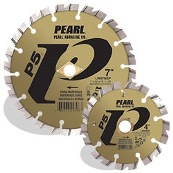 Pearl Abrasive LW45NSP 4-1/2 x .090 x 7/8, 20MM, 5/8 Pearl P5 Hard Materials Segmented Blade, 10mm Rim