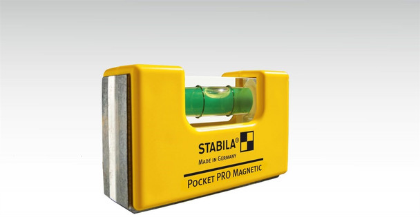 Stabila 11901 Pocket Level PRO magnetic 3-inch level in classic Stabila yellow with aluminum frame