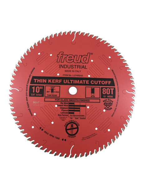 Freud LU74R010 10" 80 Tooth Thin Kerf Ultimate Cut-Off Blade