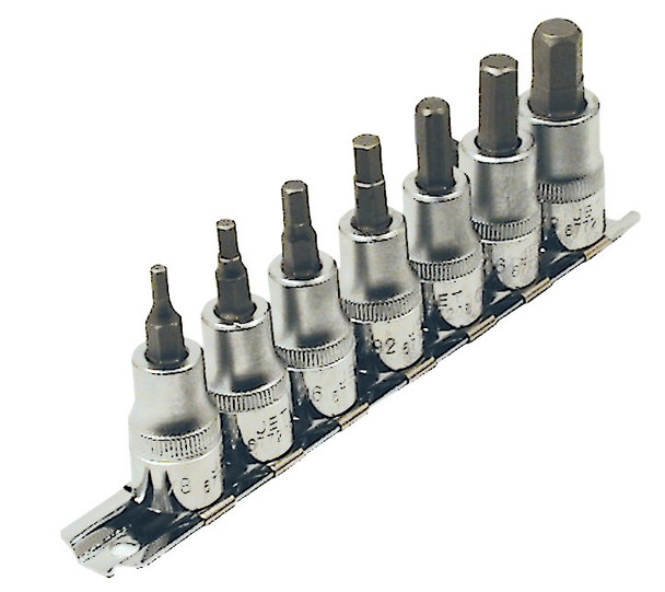 Jet 601201 7 PC 3/8" DR SAE 2" Long Hex Bit Socket Set