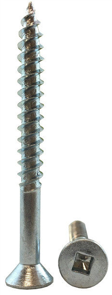 #14 x 2" Flat Head Square Drive Wood Screw - Zinc Plated