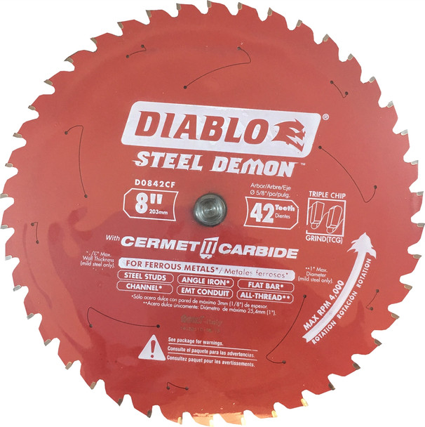 Diablo Steel Demon 8" 42 Tooth Cermet II Metal Cutting Blades