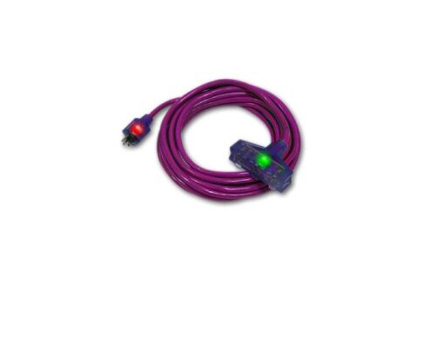 Pro Glo 12/3 50 Foot Extension Cord Purple Single-Ended