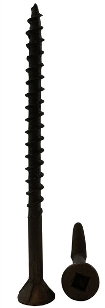 Robertson 8048FLLRN #8 x 3" Flat Head Wood Screw Square Drive Lubricized - 4 Nibs