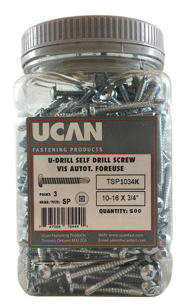 Ucan TSP 1034K U-Drills Stainless Steel TEK Screw #10-16 x 3/4"