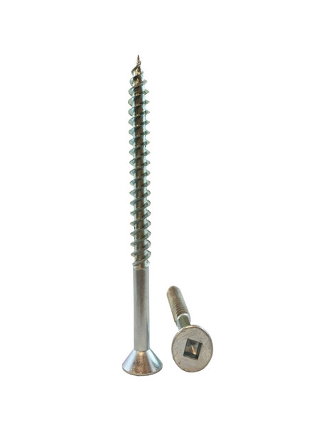 Robertson 16064FRZR #16 x 4" Flat Head Zinc Plated Wood Screw - Square Drive