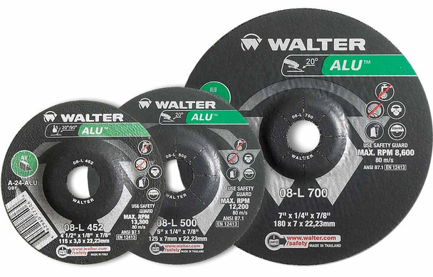 Walter 08-L 500 5" x 1/4" ALU Grinding Wheel/Disc - A-24-ALU