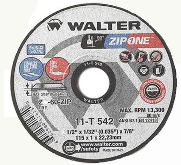 Walter 11-T 542 4-1/2" x 1/32" ZIP ONE Cut Off Wheel