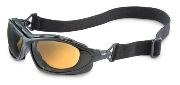 UVEX S0601X, Seismic Safety Glasses, Black Frame, Espresso Lens