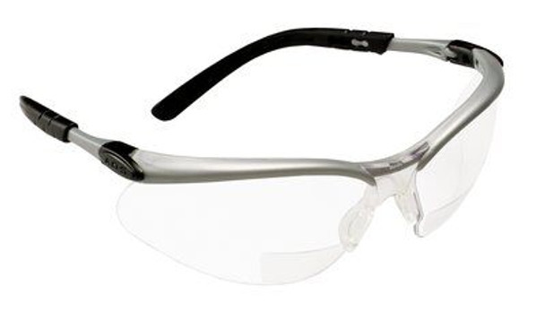 3M BX Reader Protective Eyewear 11374-00000-20 Clear Lens, Silver Frame, +1.5 Diopter