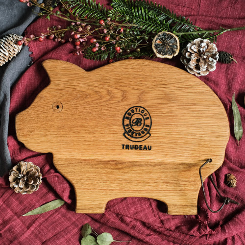 Trudeau Oak Wood Board - Pig