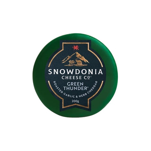 Snowdonia Green Thunder Mature Cheddar with Garlic & Herbs