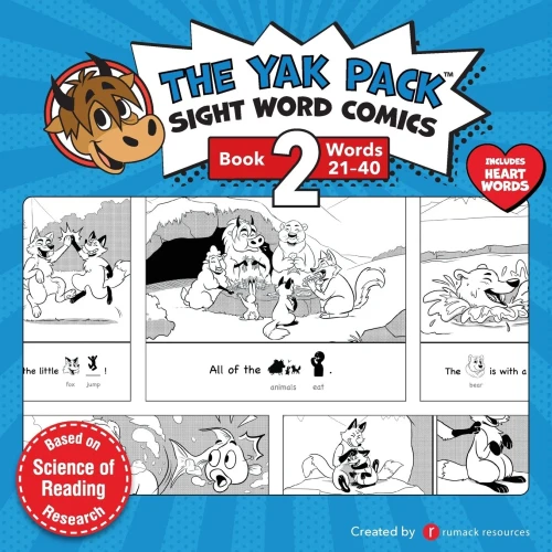 The Yak Pack: Sight Word Stories: Book 2: Comic Books To Practice Reading Dolch Sight Words (21-40) (The Yak Pack Û Phonics & Sight Words)