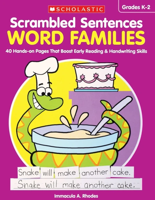 Scrambled Sentences: Word Families: 40 Hands-on Pages That Boost Early Reading & Handwriting Skills
