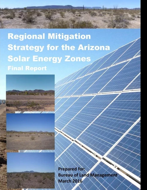 Regional Mitigation Strategy For The Arizona Solar Energy Zones