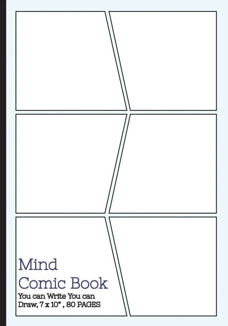 Mind Comic Book - 6 Panel ,7"X10", 80 Pages,Make Your Own Comic Books: Make Your Own Comics Come To Life