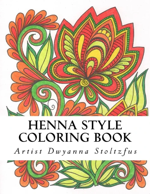 Henna Style Coloring Book: 36 Hand Drawn Henna Patterns Inspired By Traditional Mehndi