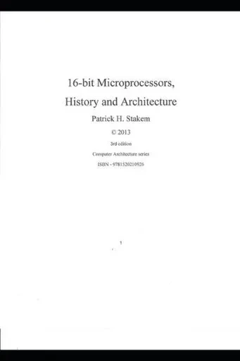 16 Bit Microprocessors, History And Architecture (Computer Architecture)