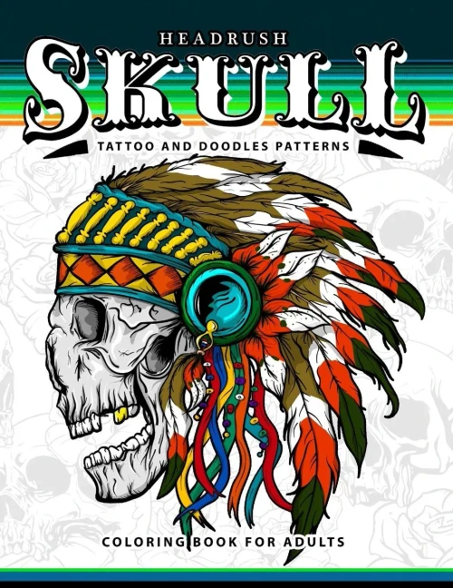 Skull Tattoo And Doodles Patterns: A Coloring Books For Adults