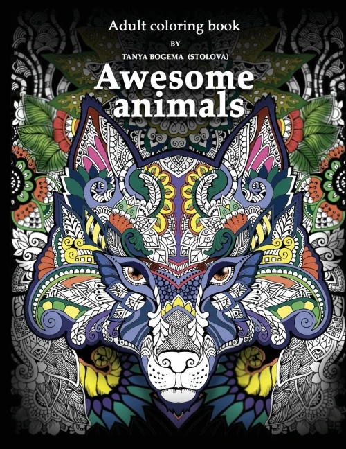 Adult Coloring Book: Awesome Animals
