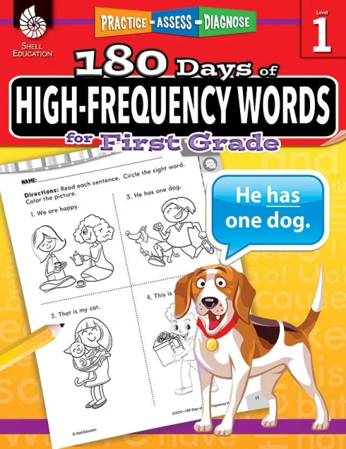 180 Days Of High-Frequency Words For First Grade - Learn To Read First Grade Workbook - Improves Sight Words Recognition And Reading Comprehension For Grade 1, Ages 5 To 7 (180 Days Of Practice)