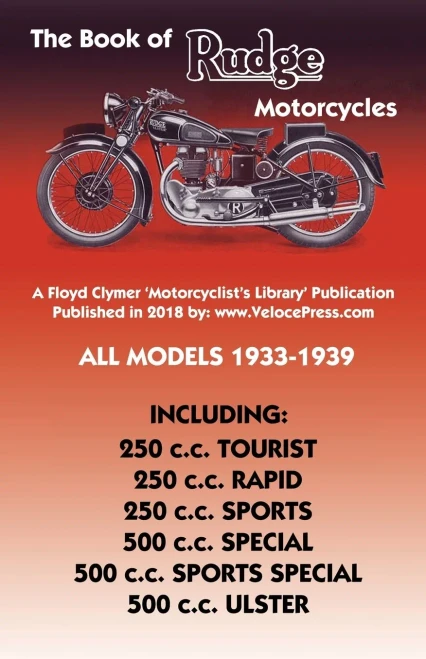 Book Of Rudge Motorcycles All Models 1933-1939