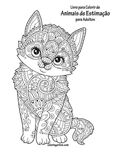 Livro para Colorir de Animais de Estimação para Adultos (Portuguese Edition)
