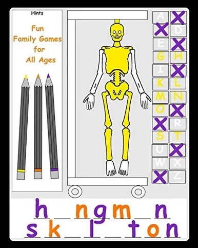 Fun Family Games for All Ages: Hangman Alternative A pen and paper family game book for kids and adults Simple fun sibling games Easy quick for children elderly seniors (Simple Gaming Templates)