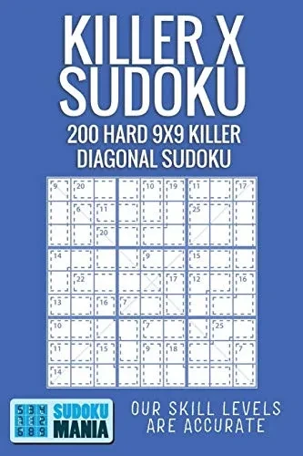 Killer X Sudoku: 200 Hard 9x9 Killer Diagonal Sudoku
