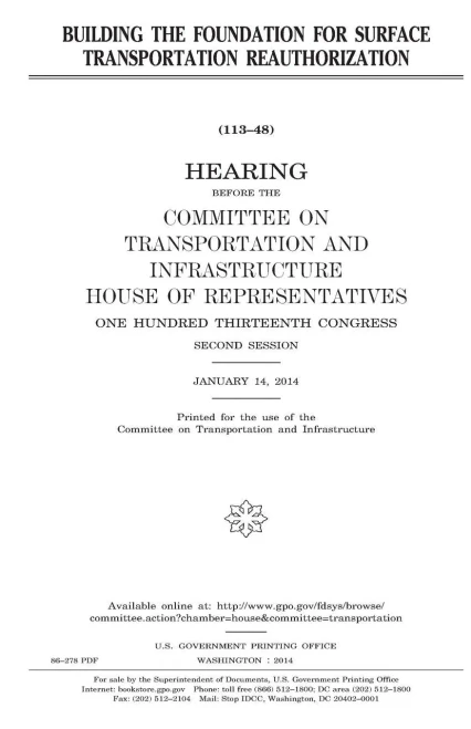 Building the foundation for surface transportation reauthorization