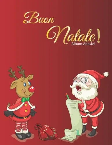 Buon Natale Album Adesivi: Album Adesivi | A4+ bianco | 35 pagine senza silicone- silicone free paper | idea regalo natale (Italian Edition)
