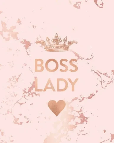 Boss Lady: Inspirational Quote Notebook, Trendy Pink Marble and Rose Gold | 8 x 10, 120 Wide Ruled Pages