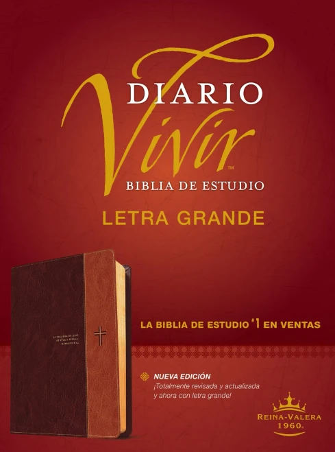 Biblia de estudio del diario vivir RVR60, letra grande (Letra Roja, SentiPiel, Café/Café claro) (Spanish Edition)