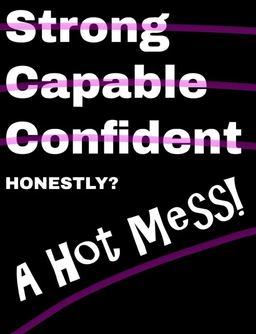 Honestly A Hot Mess Composition Notebook: College Ruled (7.44 x 9.69) Funny Black White Pink Strong Capable Confident Crossed Out