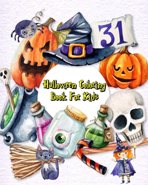 Halloween Coloring Book For Kids: Happy Halloween, Stress Relief Coloring Book, Halloween Drawings!