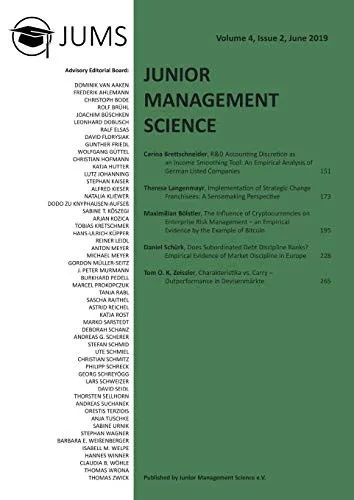 Junior Management Science, Volume 4, Issue 2, June 2019 (German Edition)