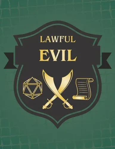 Lawful Evil: RPG Themed Mapping and Notes Book - Dark Green Theme