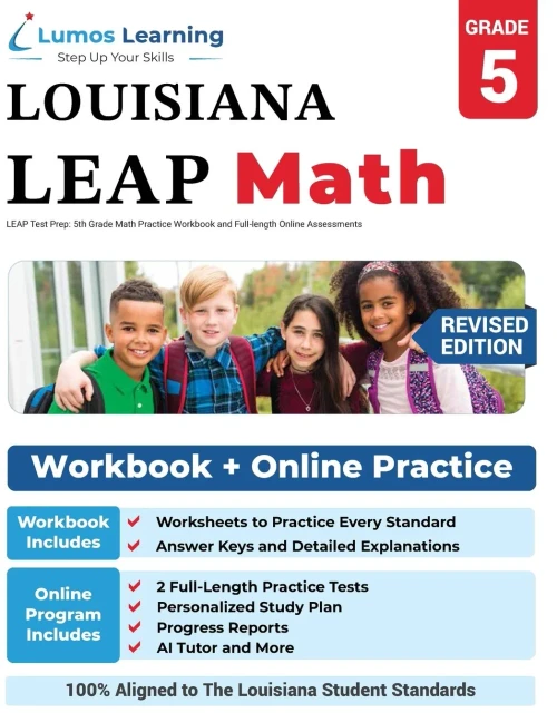 LEAP Test Prep: 5th Grade Math Practice Workbook and Full-length Online Assessments: LEAP Study Guide (LEAP by Lumos Learning)