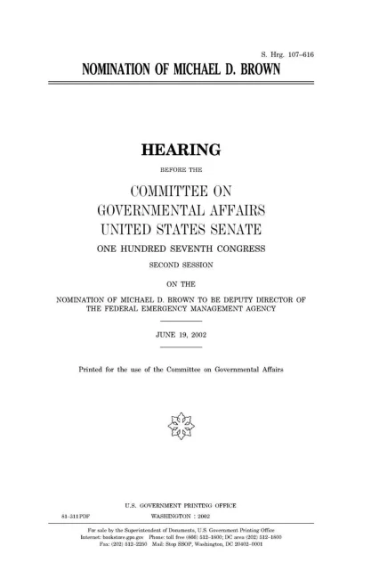 Nomination Of Michael D. Brown