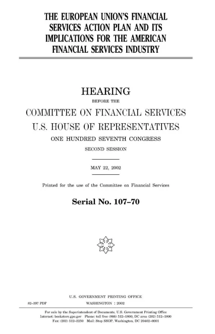 The European Union'S Financial Services Action Plan And Its Implications For The American Financial Services Industry
