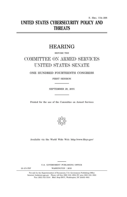 United States Cybersecurity Policy And Threats