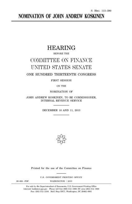 Nomination Of John Andrew Koskinen